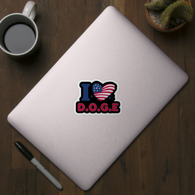 I Heart DOGE American Flag by ArtistTee ⭐⭐⭐⭐⭐